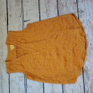 Maeve Mustard Yellow Floral Embroidered Tank Blouse 6